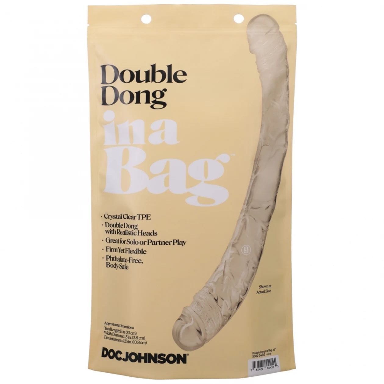 Doc Johnson Double Dong 33 cm Transparente – Dildo Doble - dildo de silicona