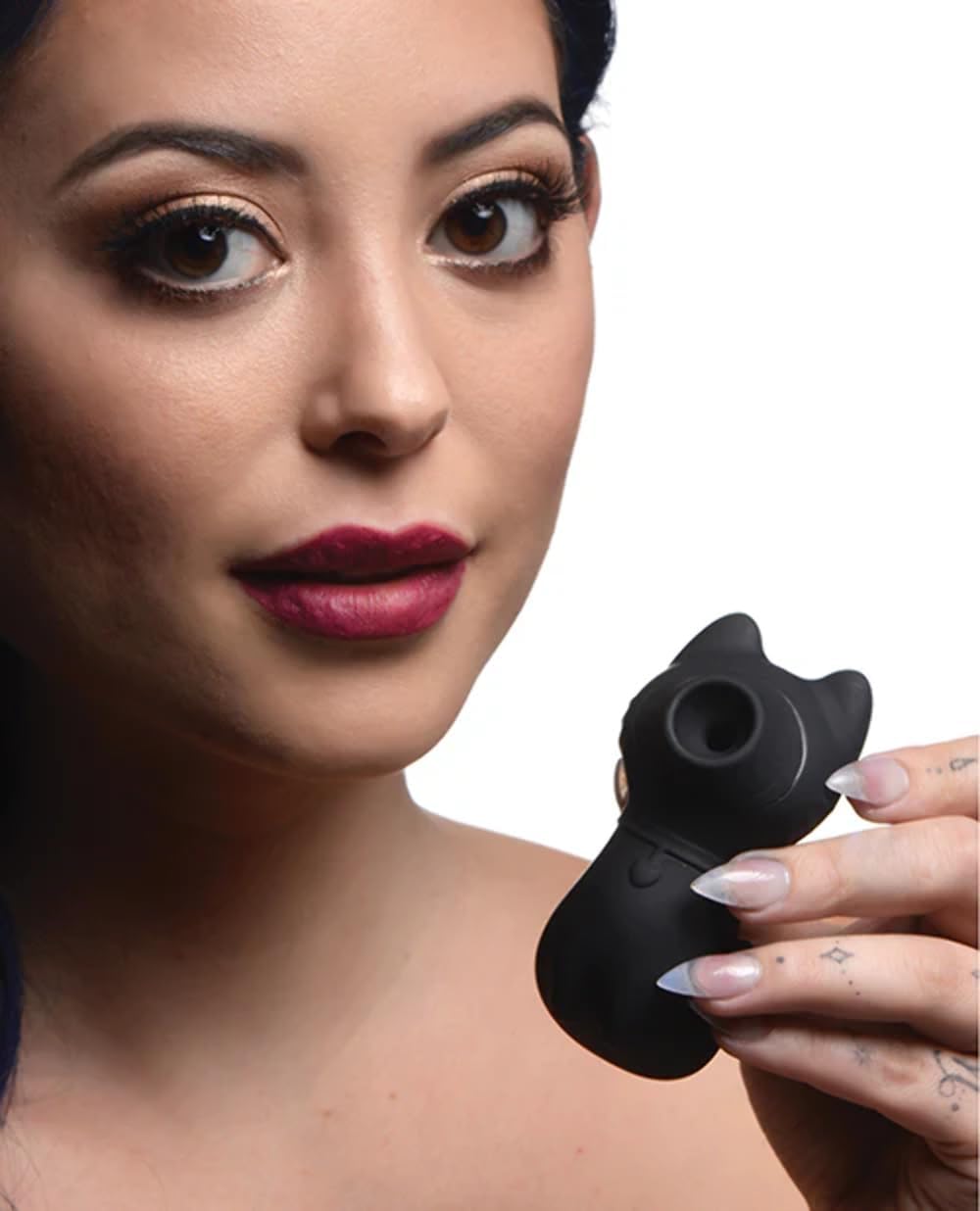 Sucky Kitty 7X Estimulador de Clítoris Negro – Succión y Vibración - estimulador clítoris recargable