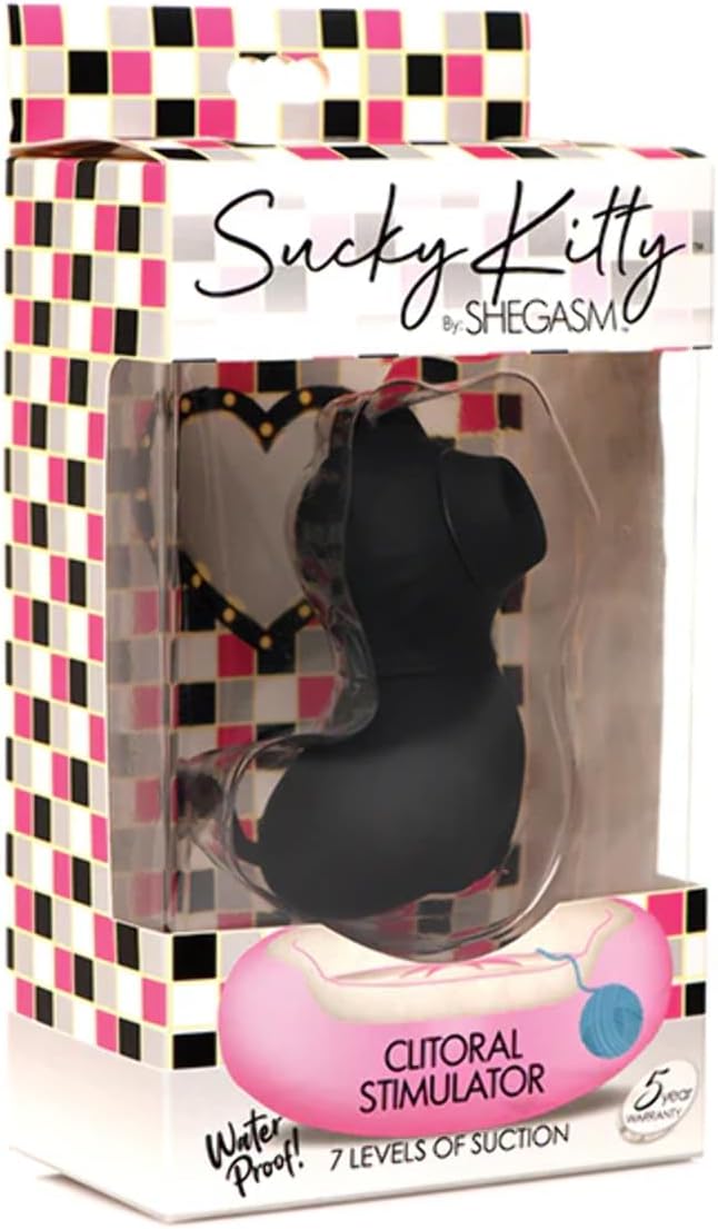 Sucky Kitty 7X Estimulador de Clítoris Negro – Succión y Vibración