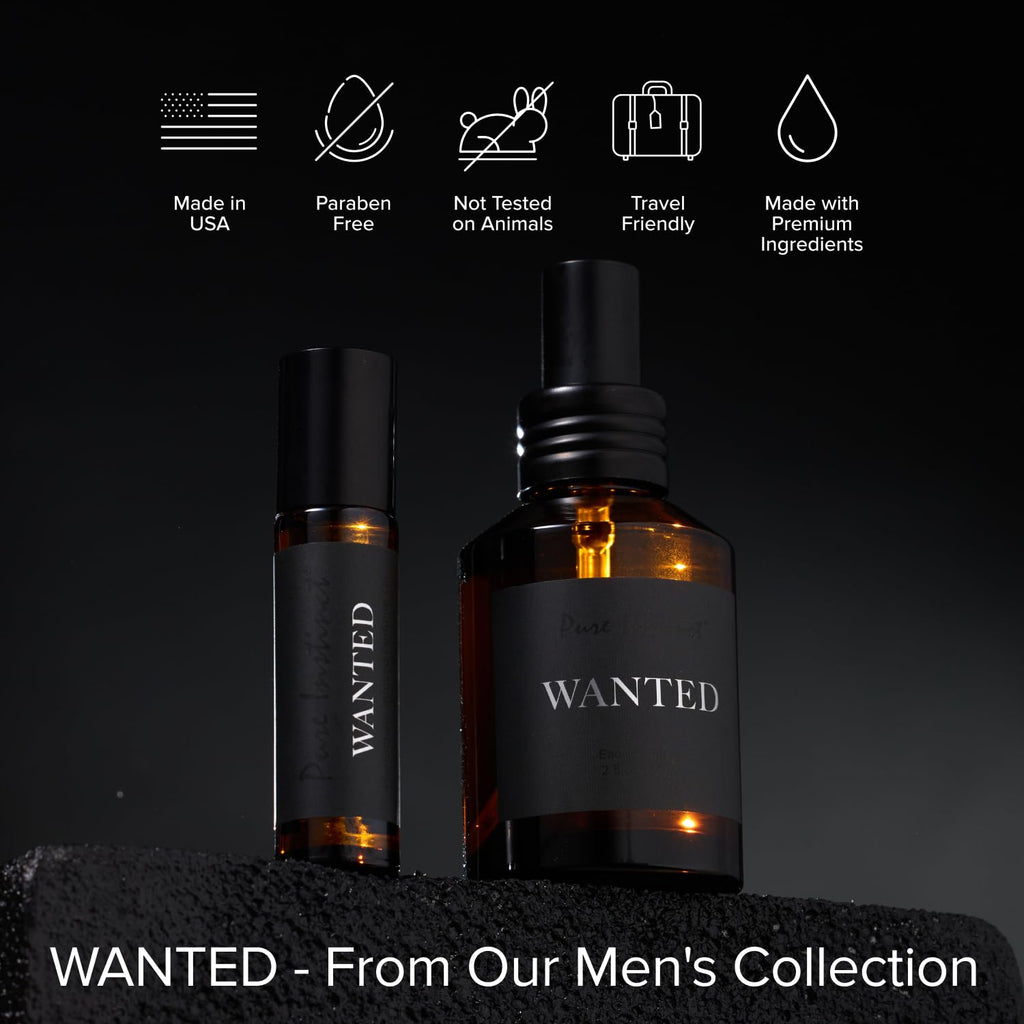 Perfume de Aceite Esencial con Feromonas Pure Instinct Wanted – 60 ml para Hombre - Classic Brands - Imagen 2 | La Juguetería de Adultos