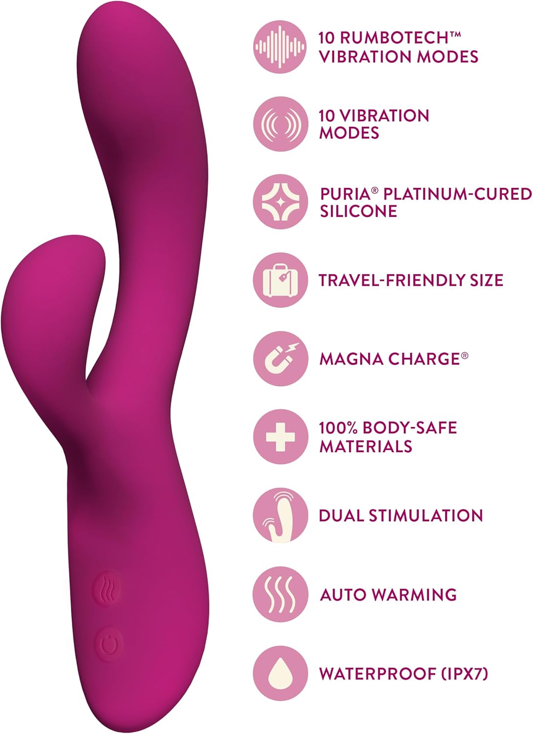 Quinn Rabbit Vibrador Triple Estimulación Blush - vibrador recargable