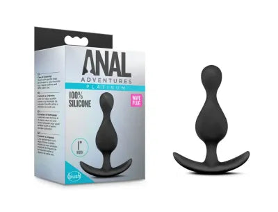 Anal Adventures Platinum Plug Ondulado Negro – Textura Progresiva