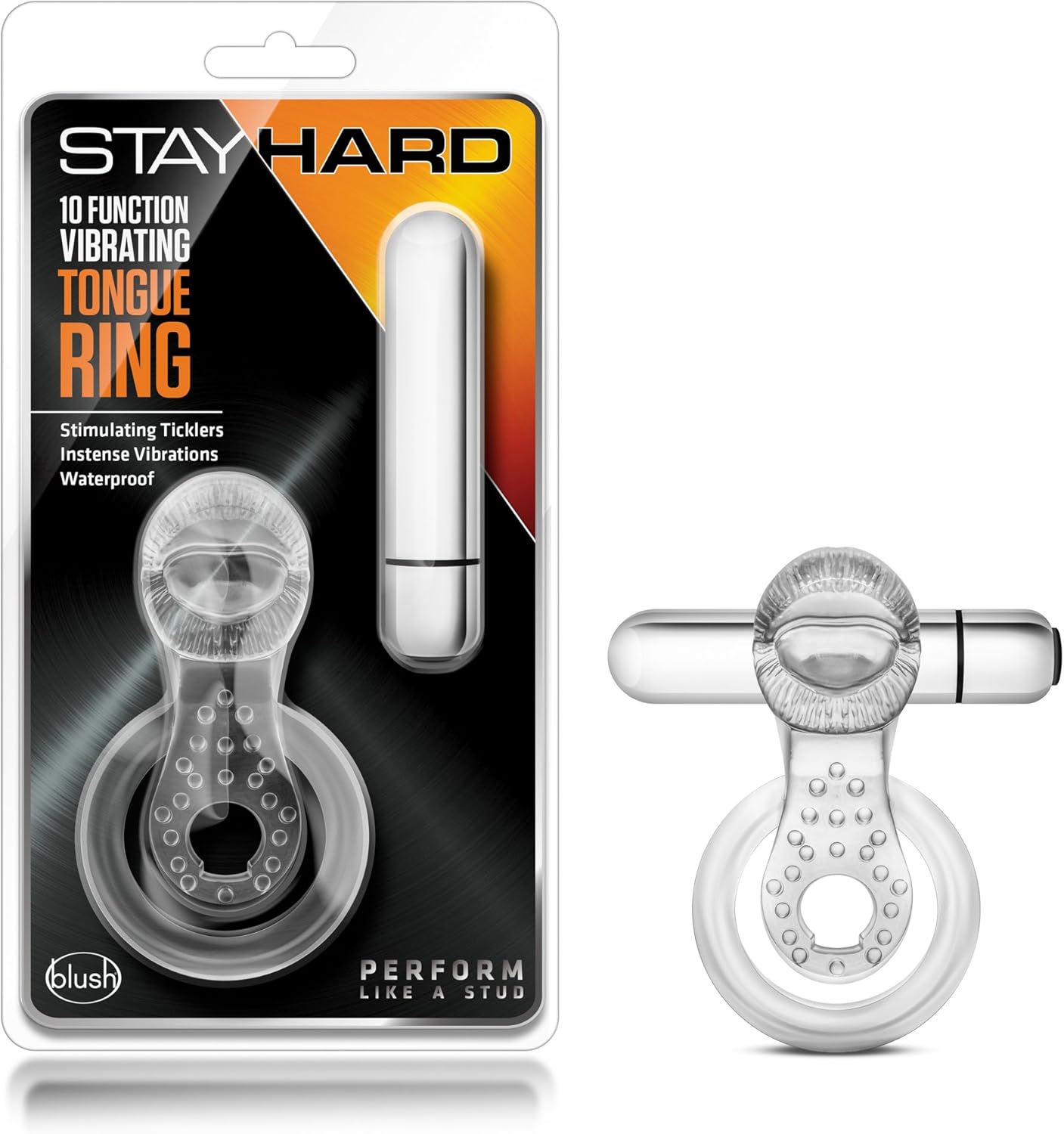 Stay Hard Tongue Ring – Anillo Vibratorio con Estimulador de Lengua - anillo para pene