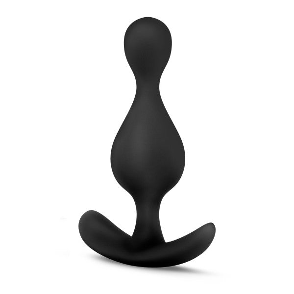 Anal Adventures Platinum Plug Ondulado Negro – Textura Progresiva - plug anal de silicona
