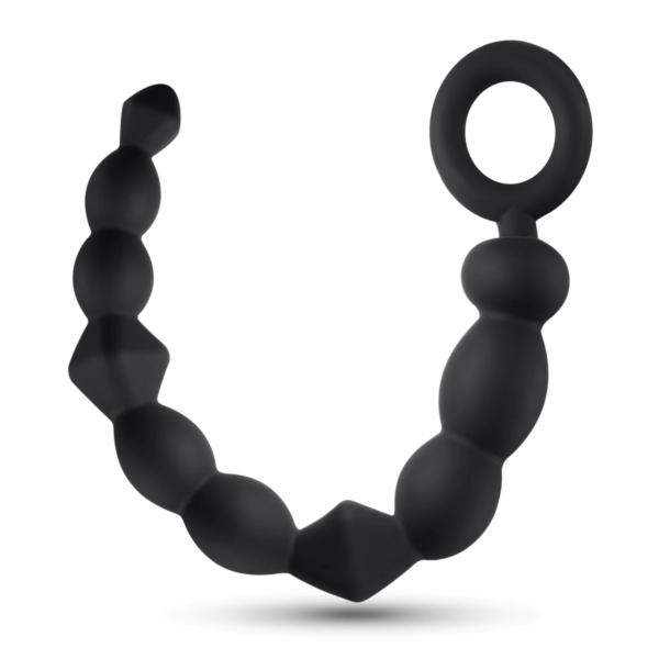 Anal Adventures Platinum Bolas Anales para Principiantes Negro - plug anal de silicona