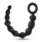 Anal Adventures Platinum Bolas Anales para Principiantes Negro - plug anal de silicona