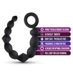 Anal Adventures Platinum Bolas Anales para Principiantes Negro - plug anal con vibración