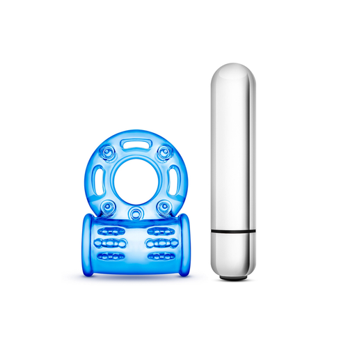 Stay Hard Vibrating Bull Ring Azul Blush – Anillo Vibrador con Bala - anillo vibrador para pareja