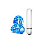 Stay Hard Vibrating Bull Ring Azul Blush – Anillo Vibrador con Bala - anillo silicona body safe