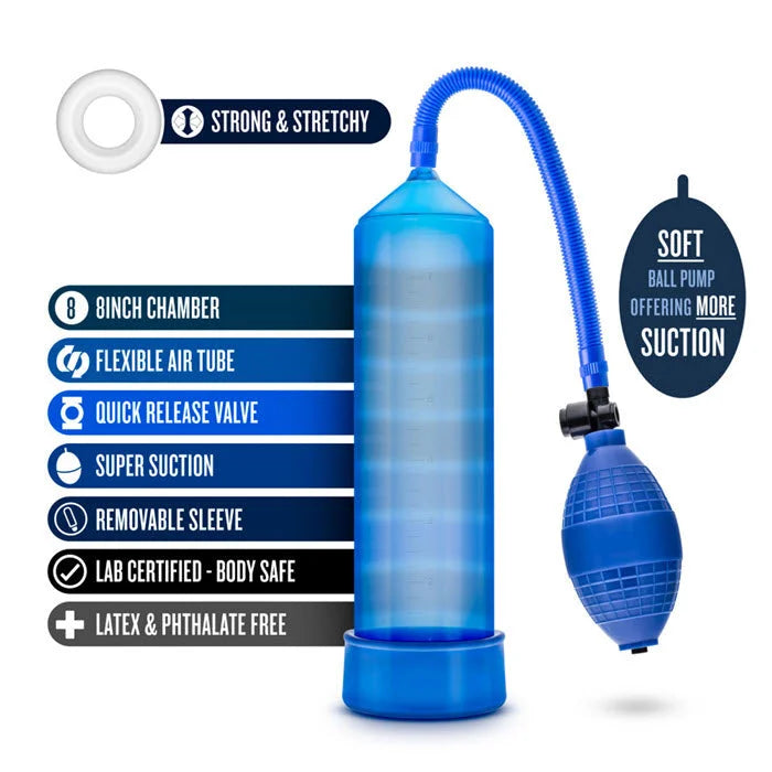 Bomba de Pene Performance VX101 Azul – Succión Potente - desarrollador peneano