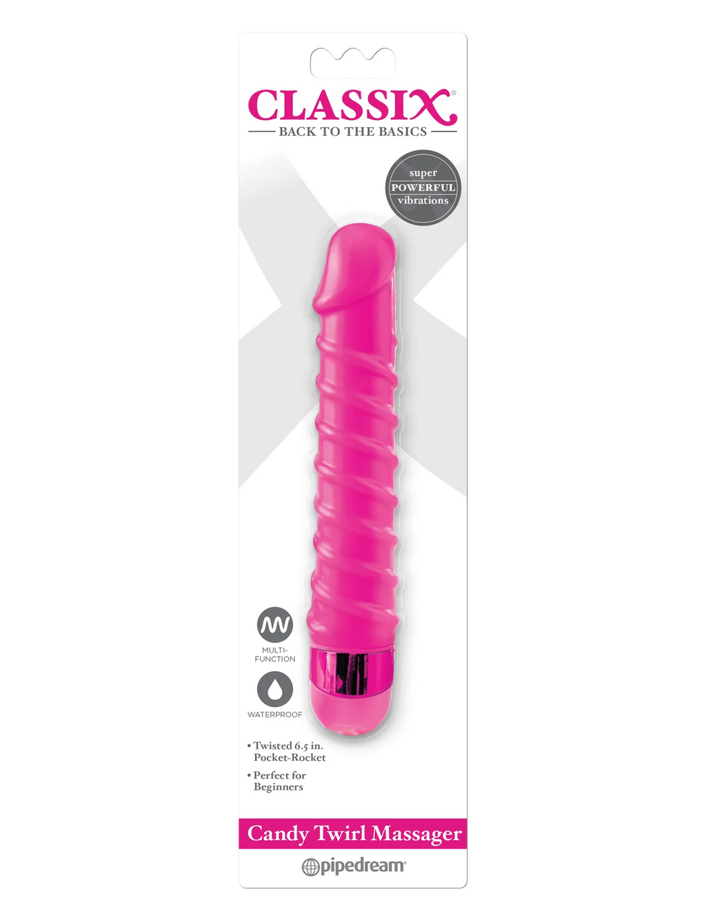 Candy Twirl Classix Rosa Pipedream – Vibrador con Textura Twirl