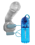 Classix Estimulador de Testículos Dual Azul/Transparente con Vibración - accesorio BDSM