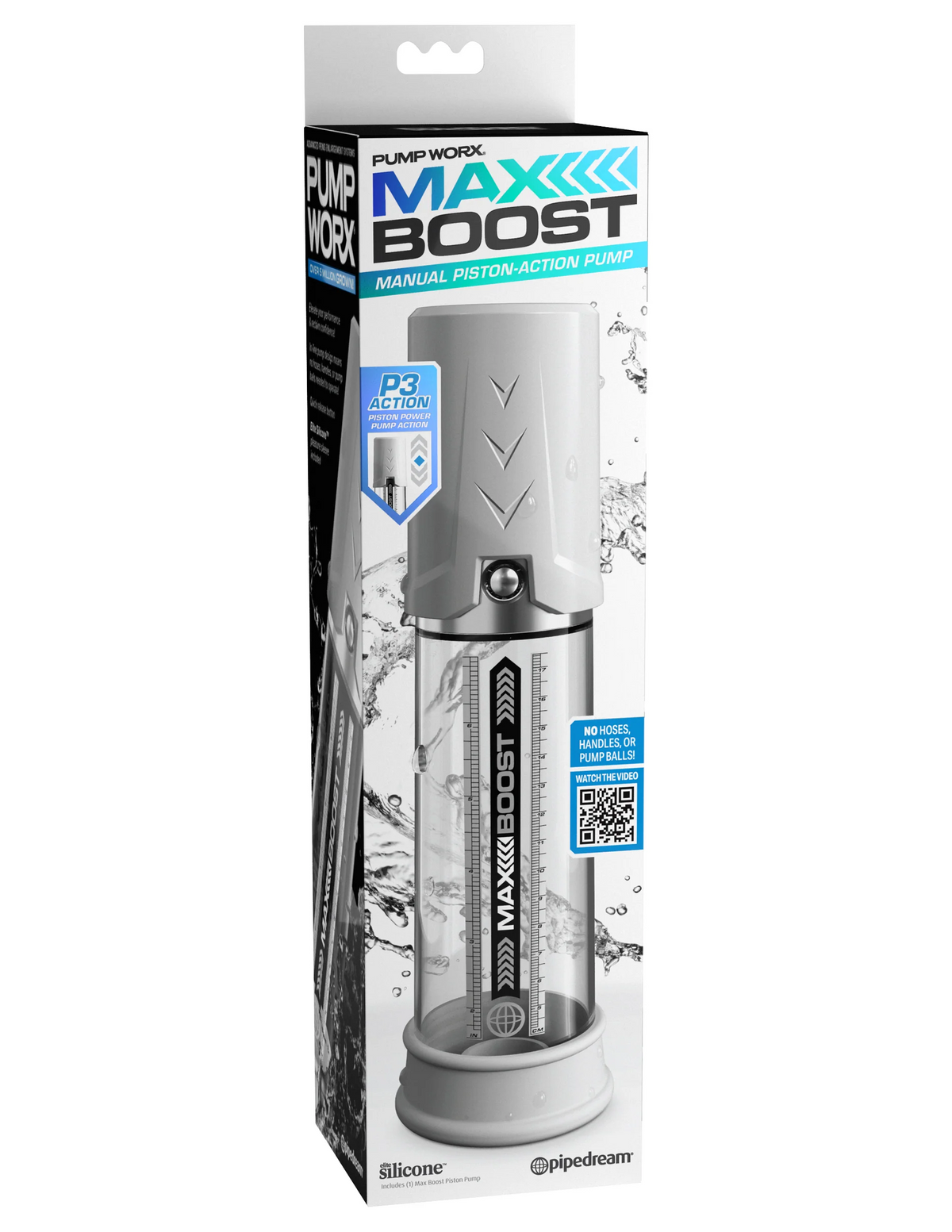 Bomba Max Boost Pump Worx Blanco Pipedream – Potencia Extra - Pipedream | La Juguetería de Adultos