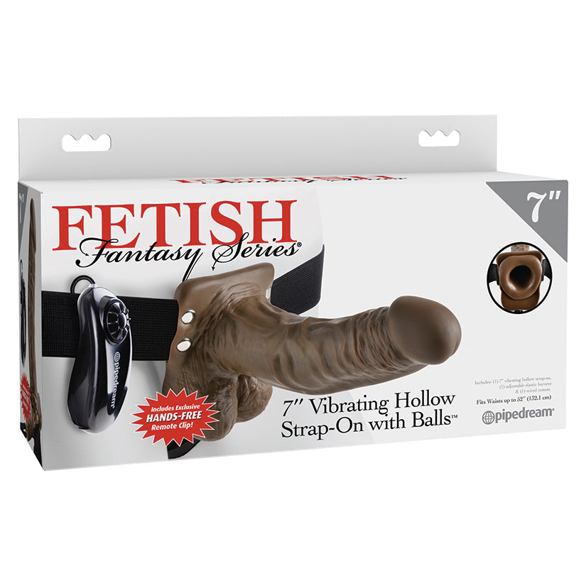 Pipedream Strap-On Hueco Vibrador 18 cm Marrón/Negro con Testículos