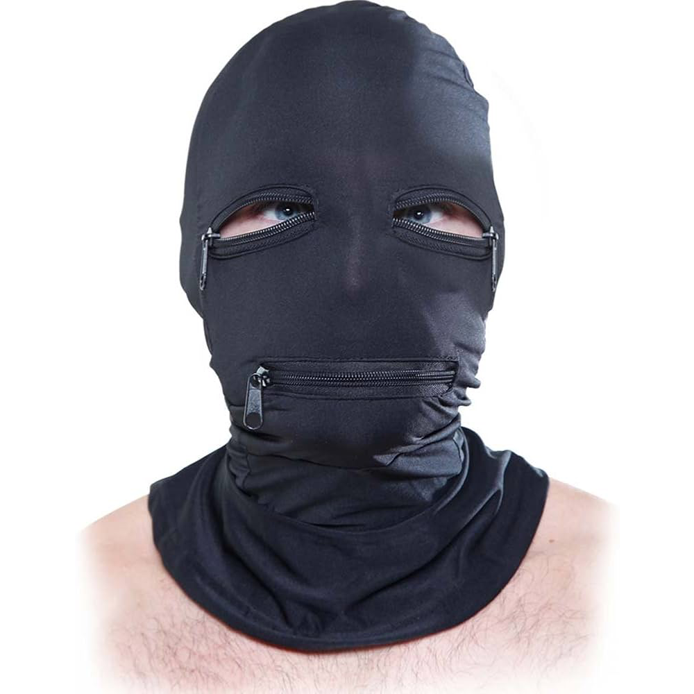 Capucha con Zipper BDSM Negro Pipedream – Control Total