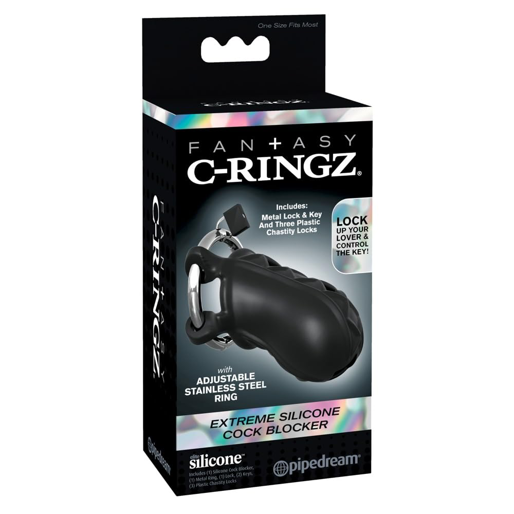 Fantasy C-ringz Hardcore Silicone Cock Blocker – Black