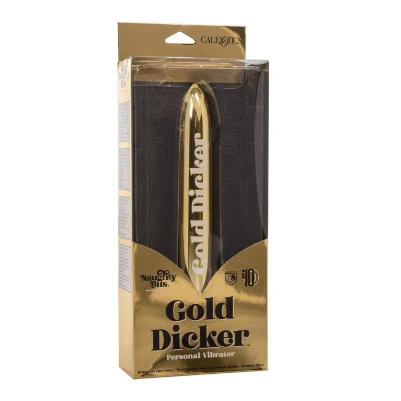 Naughty Bits® Gold Dicker™ Personal Vibrator - CalExotics