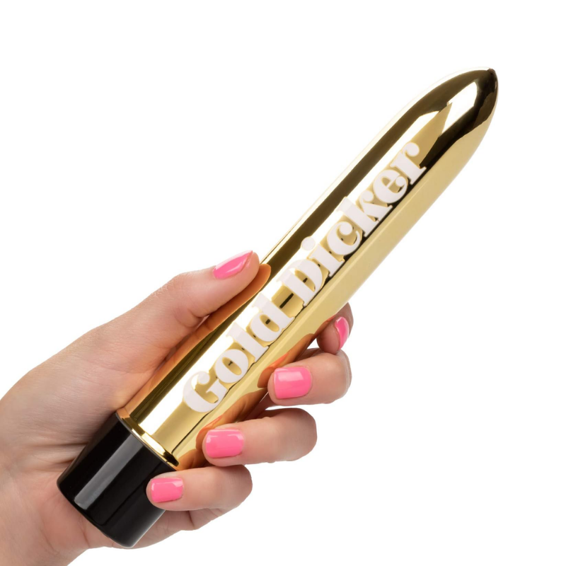 Naughty Bits® Gold Dicker™ Personal Vibrator - CalExotics, vista 2