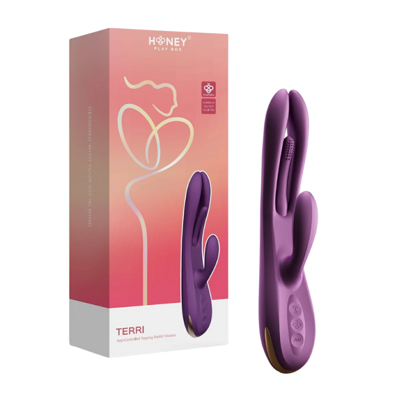 Vibrador Terri Purple Tapping Rabbit con App – Multiorgásmico