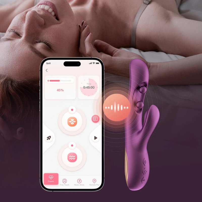 Vibrador Rabbit con Bolas G-Iggle Gem Purple - vibrador recargable