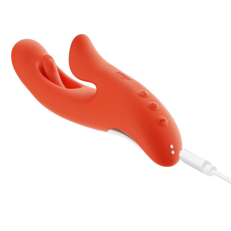 Vibrador Tapping 3 en 1 Tressa Orange con App - estimulador clítoris y punto G
