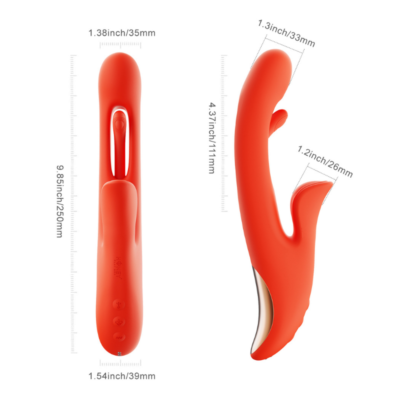 Vibrador Tapping 3 en 1 Tressa Orange con App - juguete sexual femenino