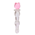 Varita Estimulante de Cristal con Gato Rosa