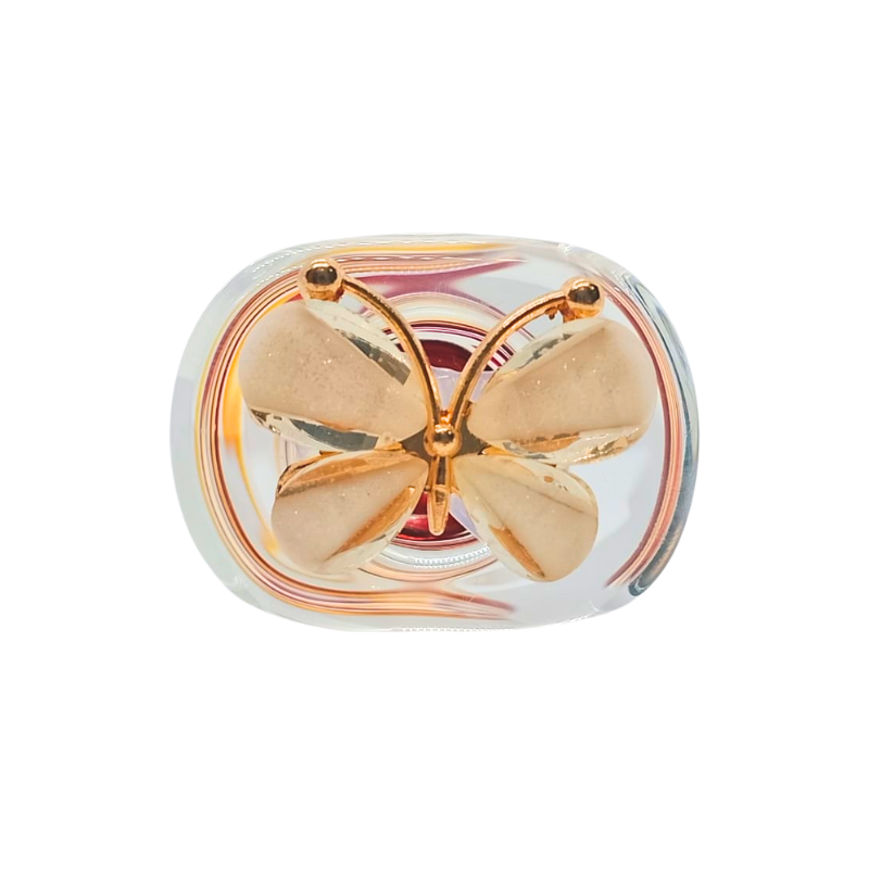 Plug Anal de Cristal con Mariposa – Vidrio Decorativo - tapón anal para principiantes