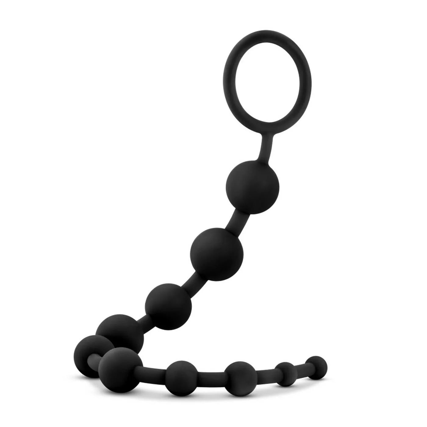 Anal Adventures Platinum Bolas Anales Grandes Negro - plug anal de silicona