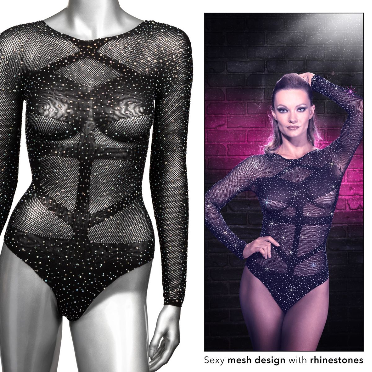 Body Transparente Manga Larga Radiance Unitalla - ropa interior sensual