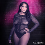 Body Transparente Manga Larga Radiance Plus Size - ropa interior sensual