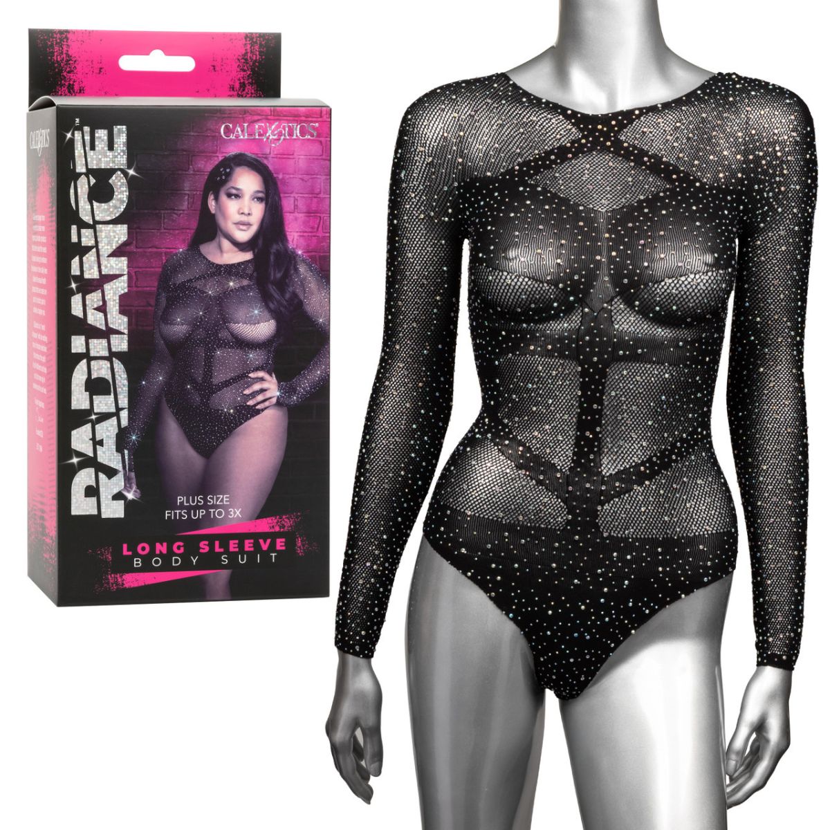 Body Transparente Manga Larga Radiance Plus Size