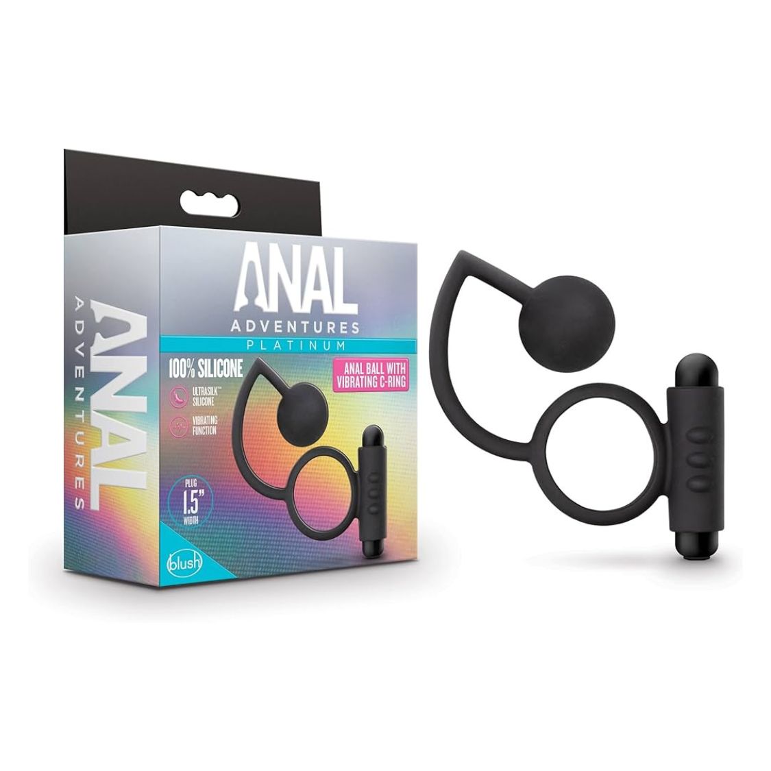 Anal Adventures Bola Anal con Anillo Vibrador - anillo retardador erección
