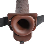 Squirting Hollow Strap-On Dildo Marrón 25 cm con Correa - strap on para parejas