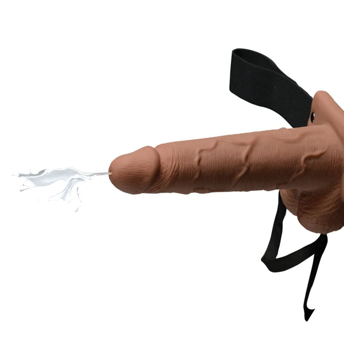 Squirting Hollow Strap-On Dildo Tan 21 cm con Correa - arnés con dildo