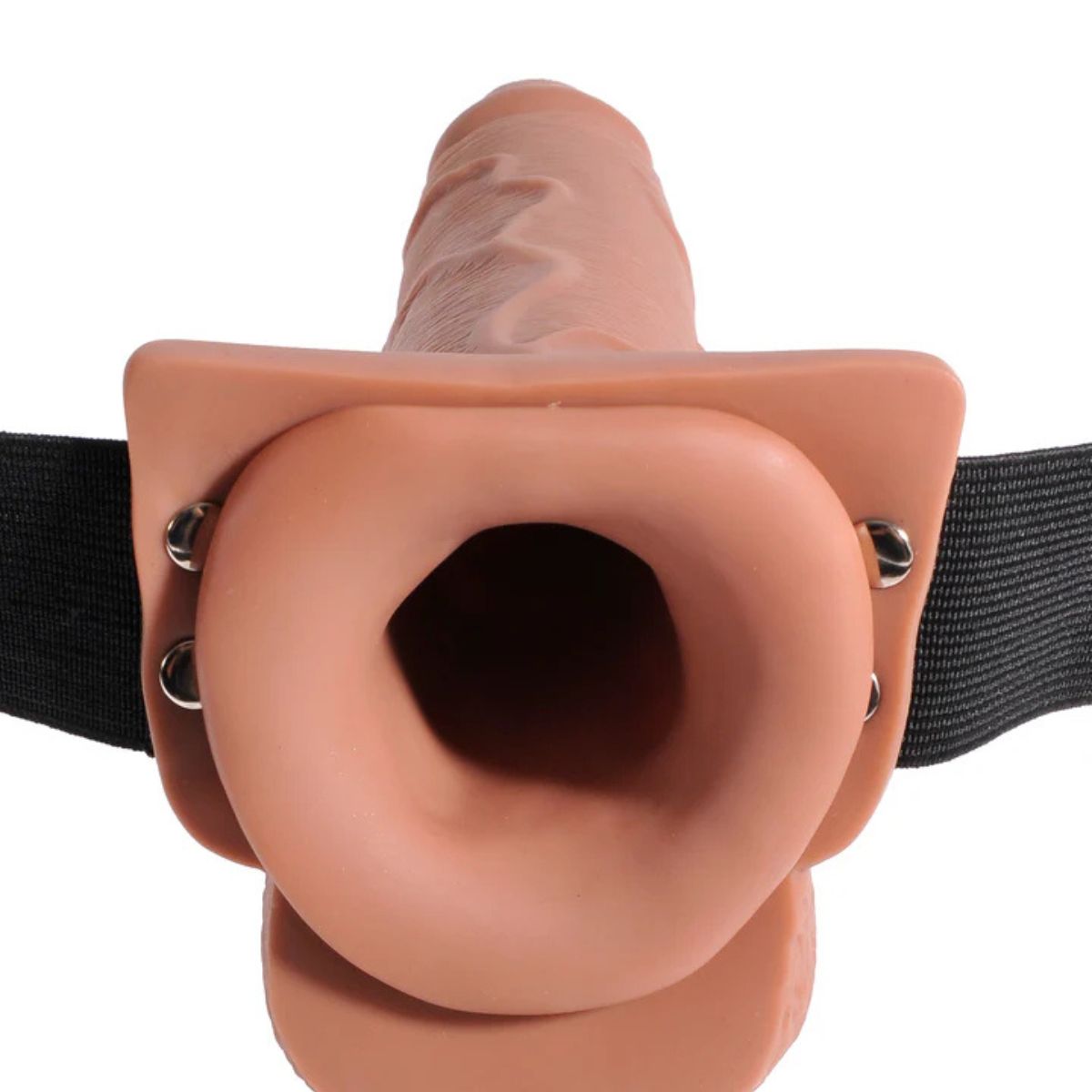 Squirting Hollow Strap-On Dildo Tan 21 cm con Correa - strap on para parejas