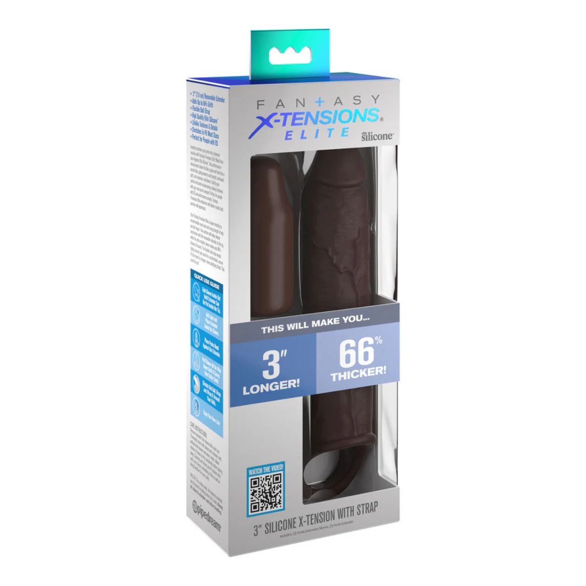 Fantasy X-Tensions Elite Funda para Pene con Correa 3"