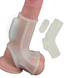Power Sleeve Blanca Funda Vibratoria para Pene - extensor con textura