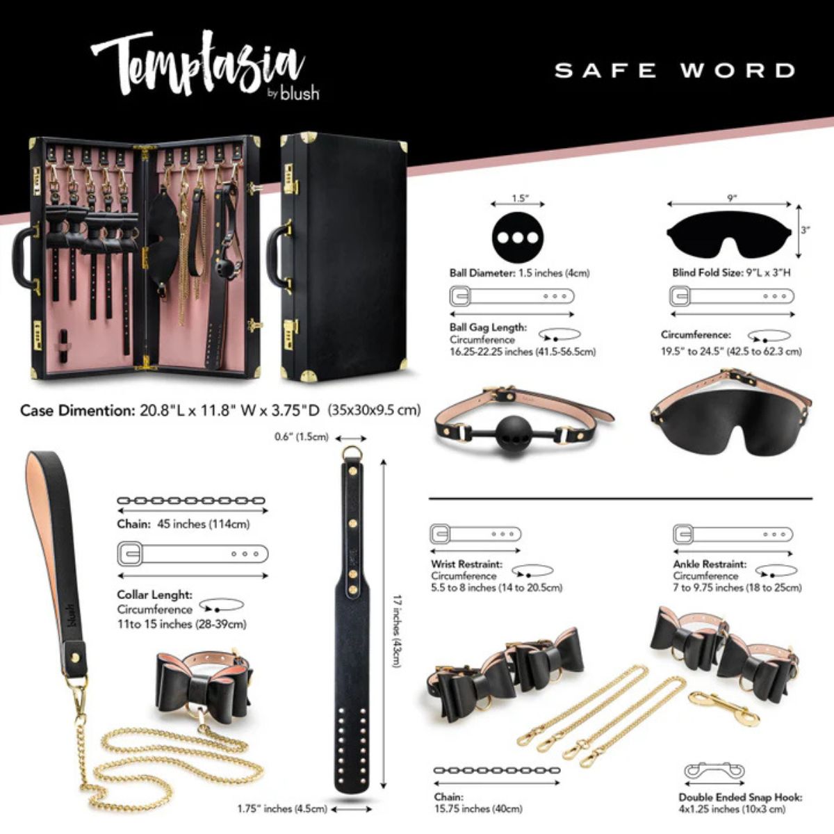 Temptasia Safe Word – Kit de Bondage con Maletín Completo - accesorio BDSM