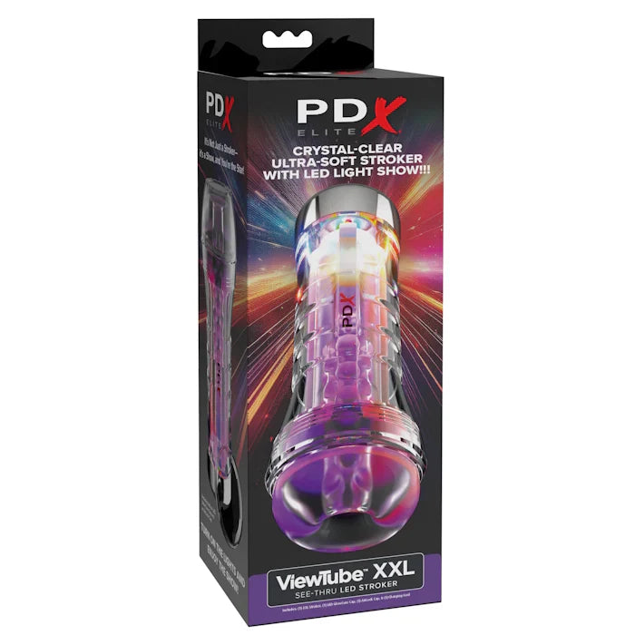 PDX Elite ViewTube XXL con LED – Masturbador Transparente