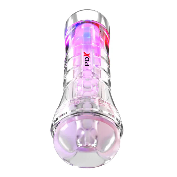 PDX Elite ViewTube XXL con LED – Masturbador Transparente - sex toy masculino discreto