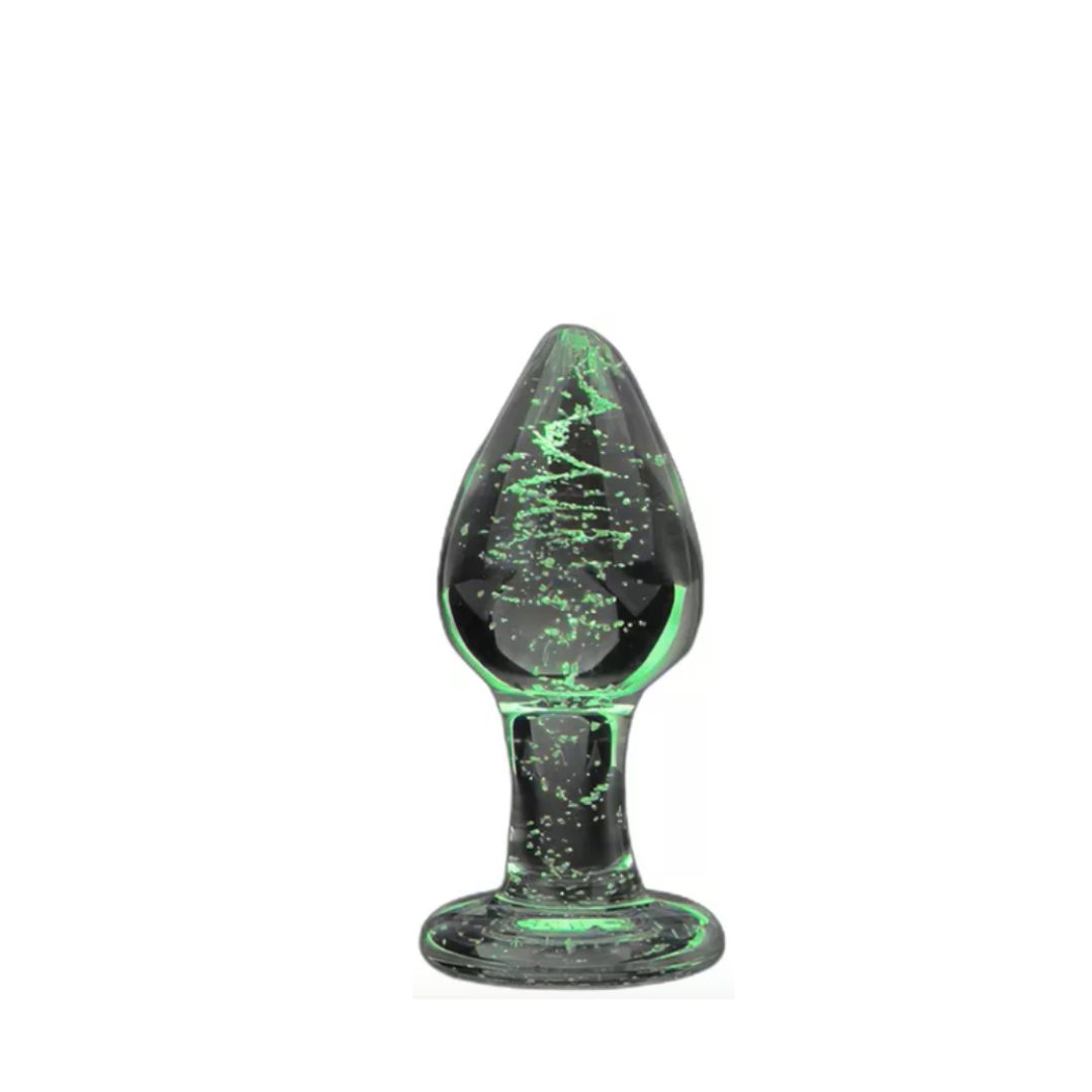 Plug anal de cristal fluorescente chico | La Juguetería de Adultos