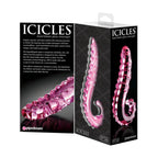 Pipedream Icicles No. 24 Plug Anal de Cristal Jumbo Rosa - juguete anal body safe