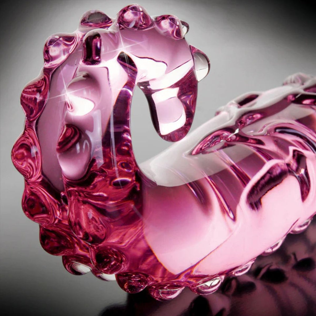 Pipedream Icicles No. 24 Plug Anal de Cristal Jumbo Rosa - plug anal con vibración