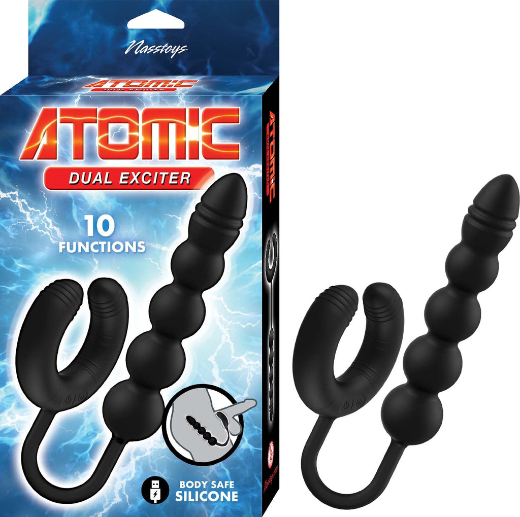 Atomic Dual Exciter Plug Anal Vibrador con Anillo - plug anal de silicona