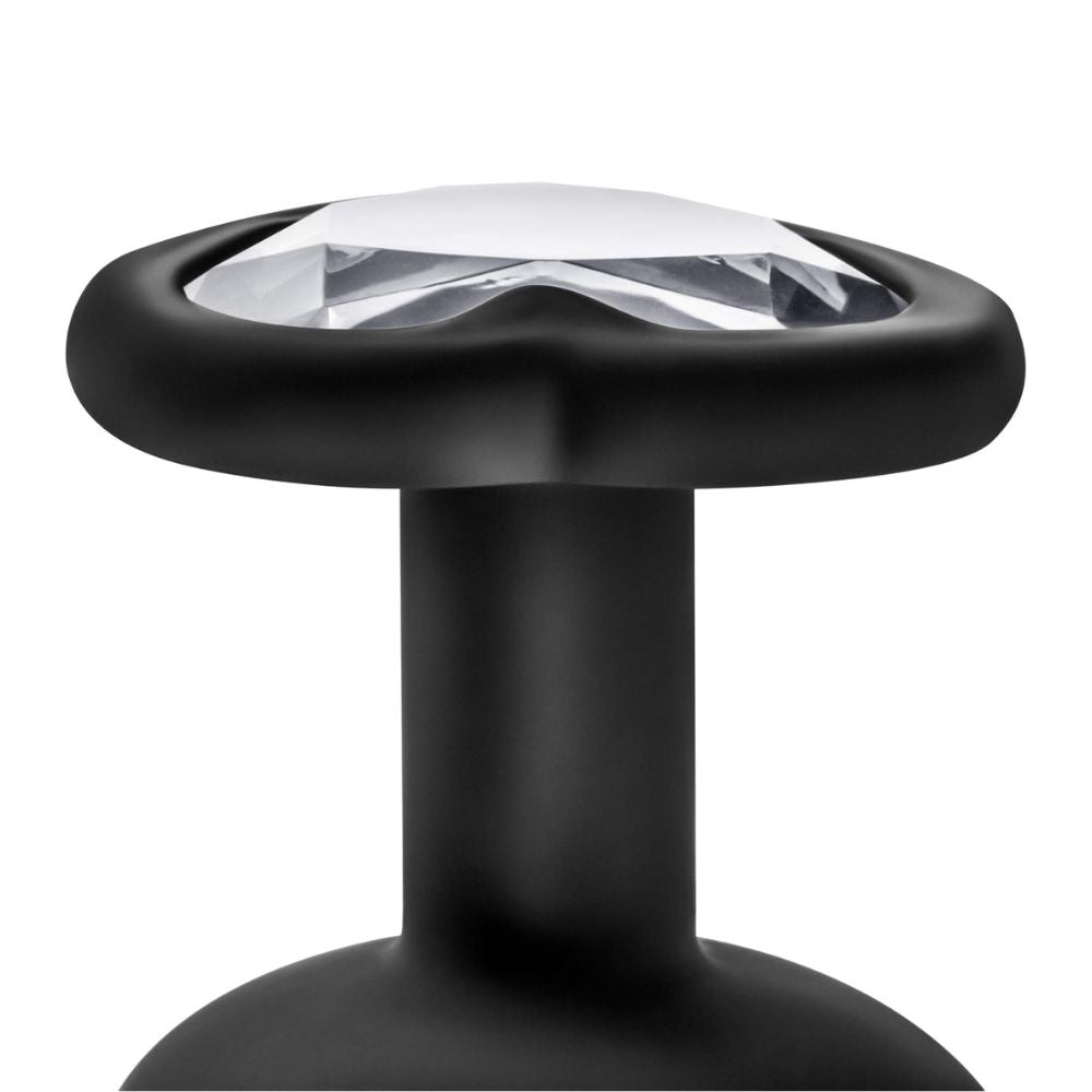 Temptasia Bling Small Plug Anal con Joyería Negro Silicona - plug anal de silicona