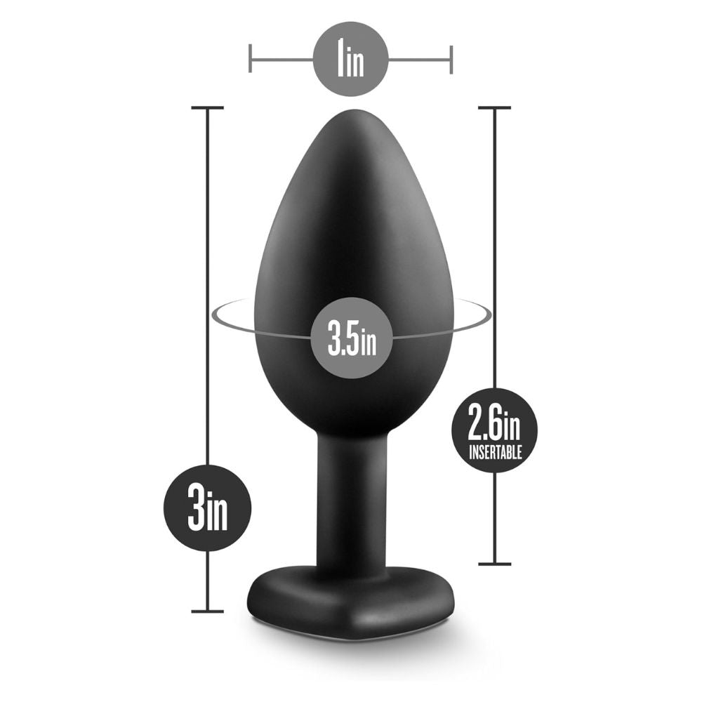 Temptasia Bling Small Plug Anal con Joyería Negro Silicona - plug anal con vibración