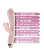 Elora Rabbit Vibrador Triple Estimulación Blush - vibrador silencioso e impermeable