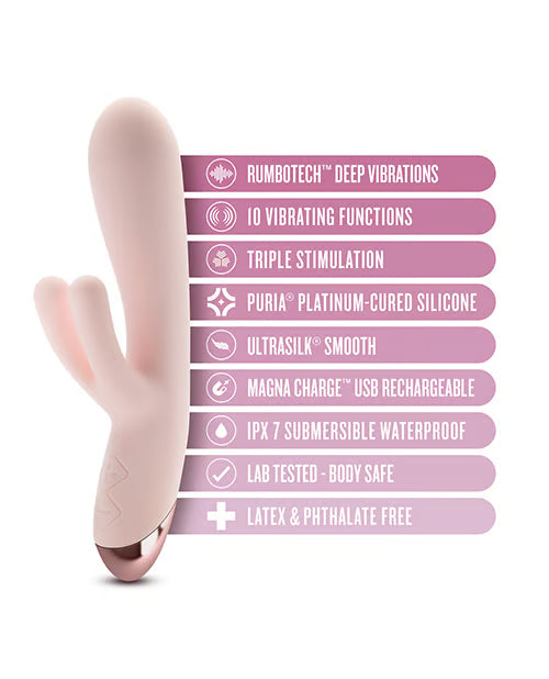 Elora Rabbit Vibrador Triple Estimulación Blush - vibrador silencioso e impermeable