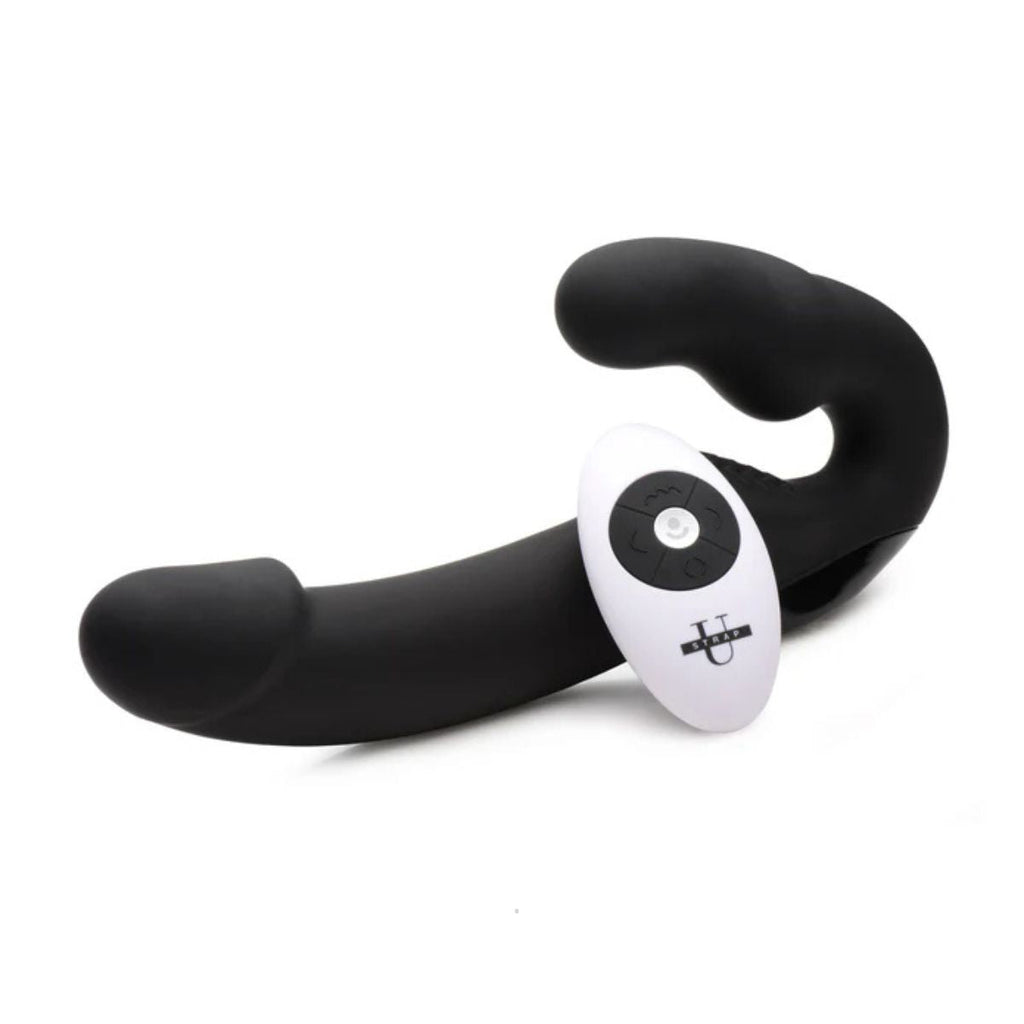 U-Strap Urge Black Strapless Strap-On con Control Remoto